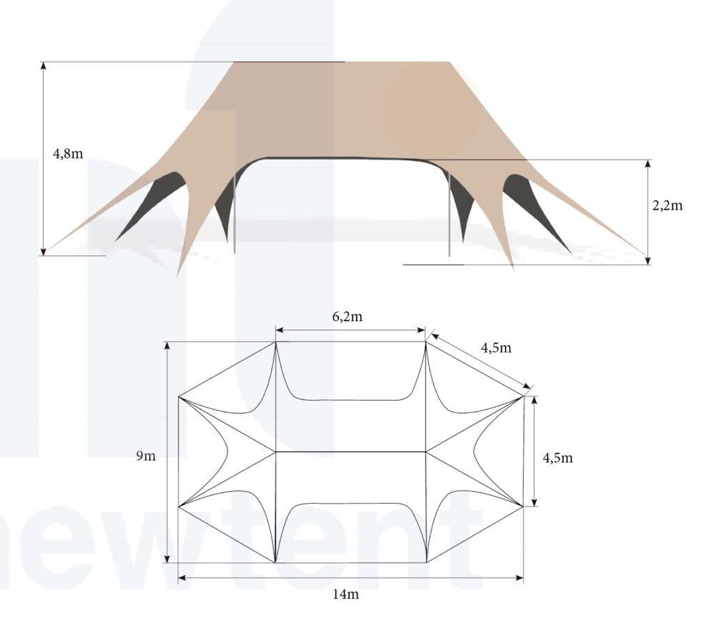 Namiot Gwiazda 14x9m