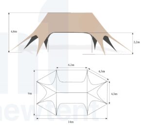Namiot Gwiazda 14x9m