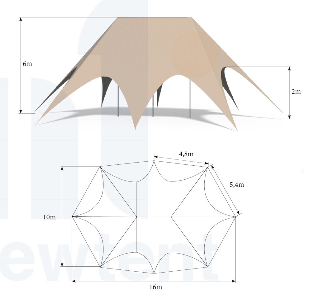 Namiot Gwiazda 16x10m