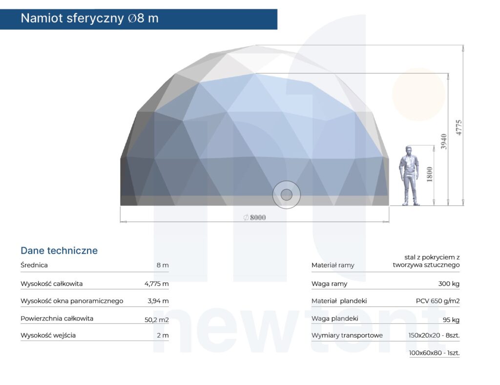 Namiot sferyczny 8m